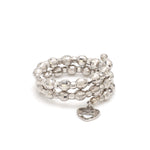 Load image into Gallery viewer, Japanese 2 Row Flexible Size Platinum Ring with Diamond Cut Balls JL PT 1020
