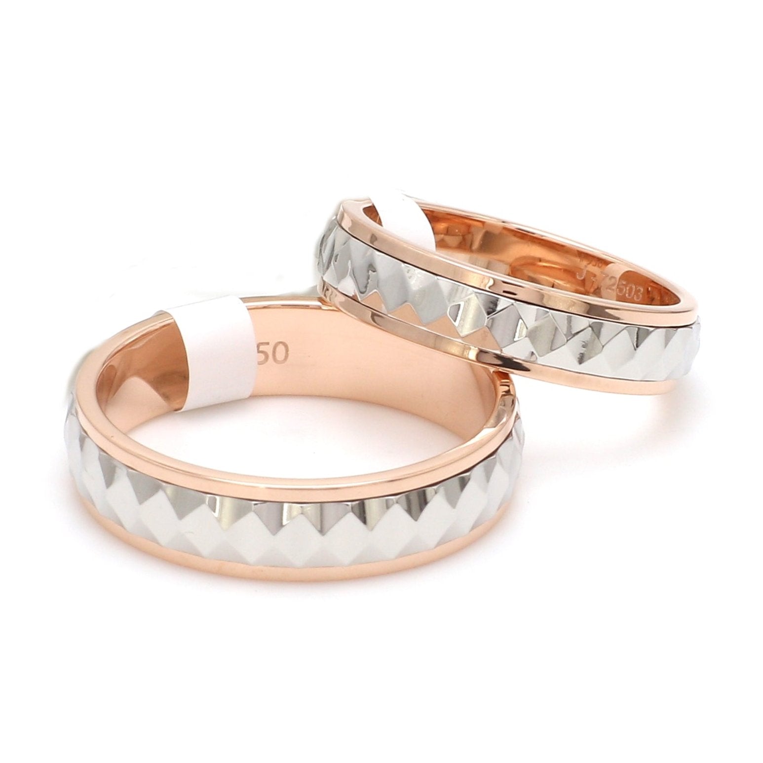 Designer Platinum & Rose Gold Couple Rings JL PT 1122