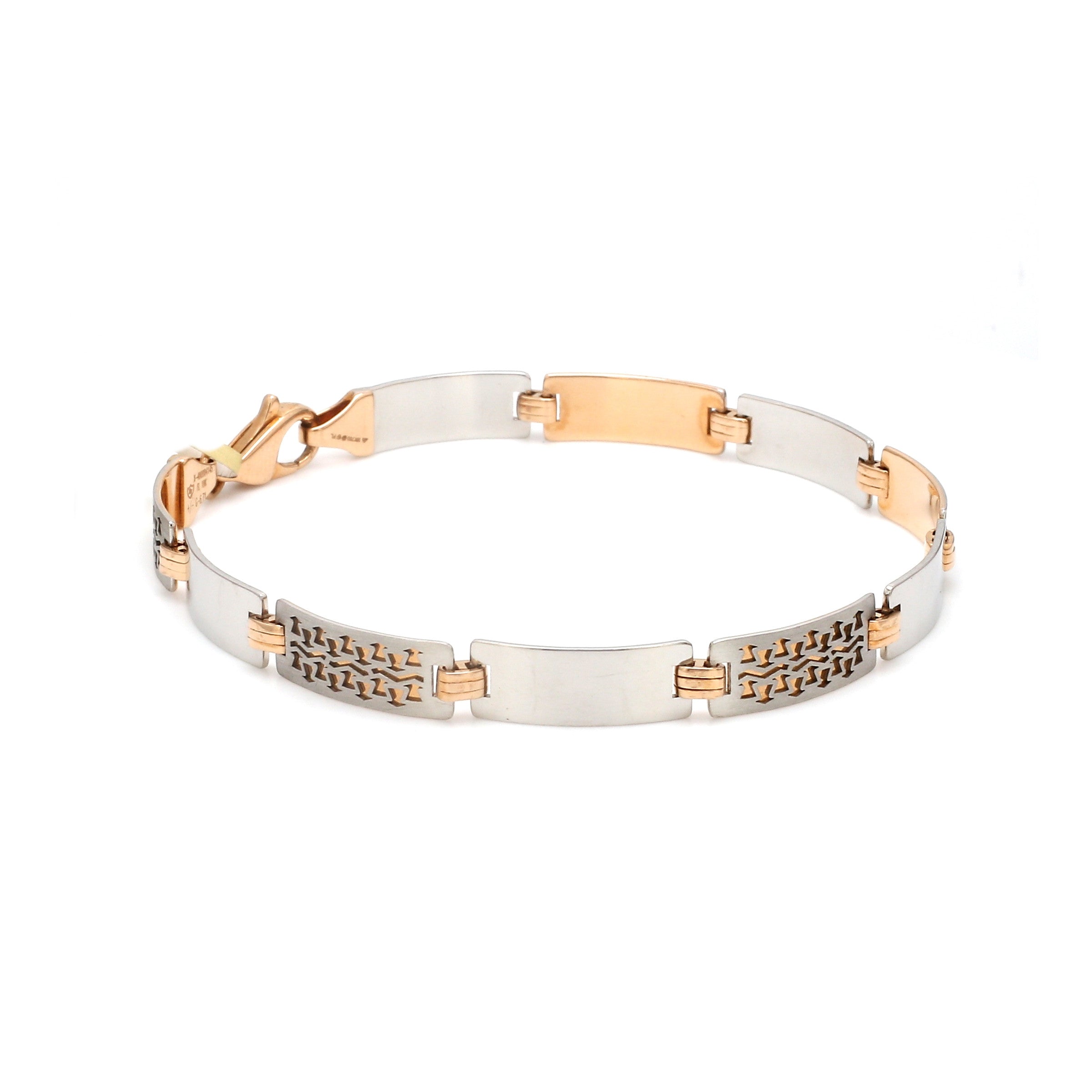Platinum & Rose Gold Bracelet for Men JL PTB 1091   Jewelove.US