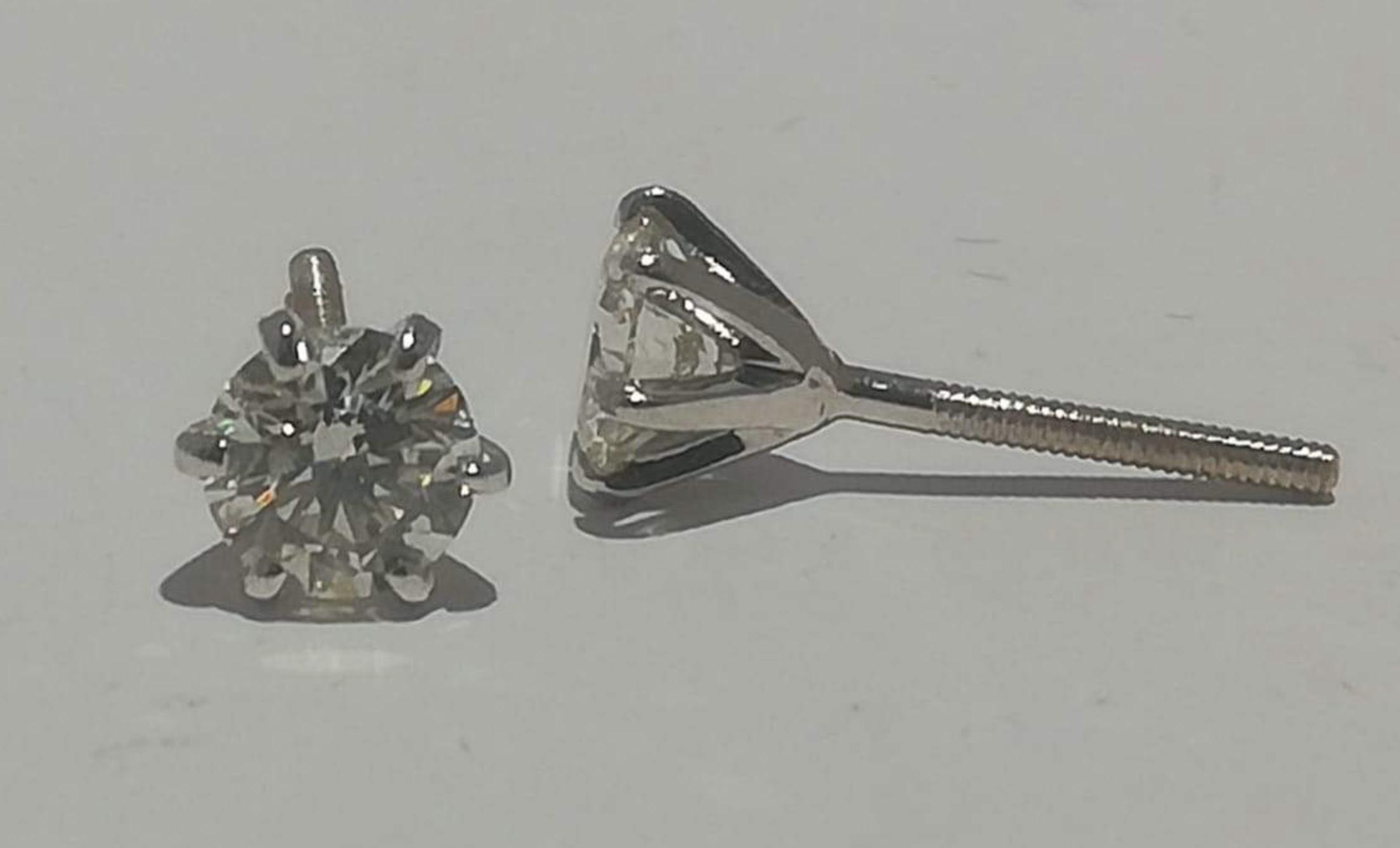 25 pointer Single Solitaire Diamond Earrings in Platinum SJ PTO E 152 - A   Jewelove