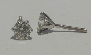 25 pointer Single Solitaire Diamond Earrings in Platinum SJ PTO E 152 - A