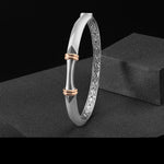 Load image into Gallery viewer, Men of Platinum | Sculpted Openable Kada with a touch of Rose Gold JL PTB 732   Jewelove.US
