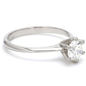 0.70 / 0.80 Carats Classic 6 Prong Tapered Platinum Solitaire Ring JL PT 17   Jewelove.US