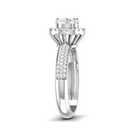 Load image into Gallery viewer, 0.30cts Solitaire Halo Diamond Split Shank Platinum Engagement Ring JL PT 7006-A   Jewelove.US
