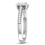 Load image into Gallery viewer, 50 Pointer Platinum Shank Halo Princes Cut Diamond Solitaire Engagement Ring JL PT 7013   Jewelove.US
