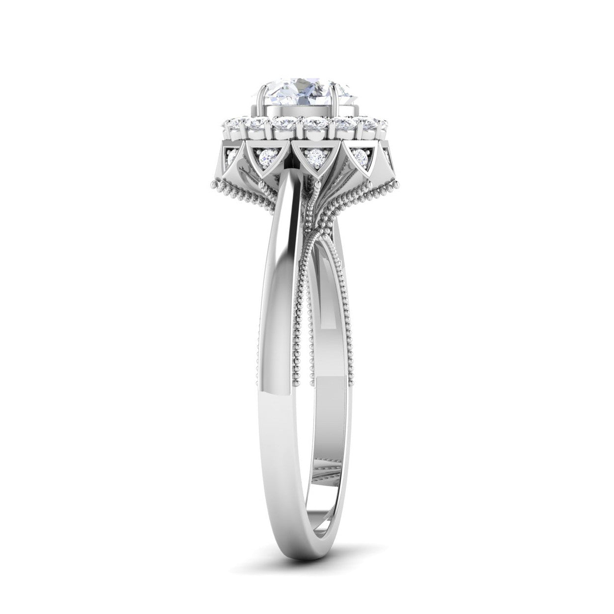 0.30cts. Solitaire Designer Platinum Double Halo Diamond Engagement Ring JL PT 6603-A   Jewelove.US