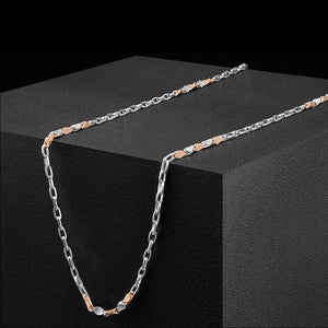 Men of Platinum | Sleek Interlinked Pt + Rose Gold Chain for Men JL PT CH 973   Jewelove.US