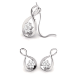 Load image into Gallery viewer, Platinum Diamond Pendant &amp; Earrings for Women JL PT P BT 75-G
