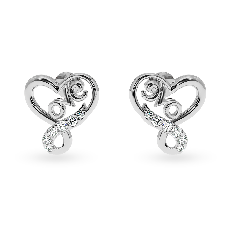 Designer Platinum Diamond Heart Earrings for Women JL PT E LC840