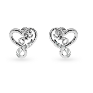 Designer Platinum Diamond Heart Earrings for Women JL PT E LC840