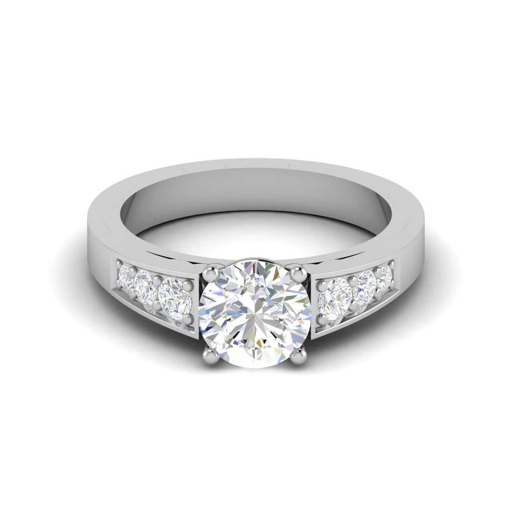 0.50 cts. Solitaire Diamond Shank Platinum Ring JL PT IM1704   Jewelove.US
