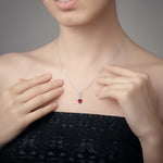 Load image into Gallery viewer, Platinum Ruby Heart Pendant for Women JL PT P 18021   Jewelove.US
