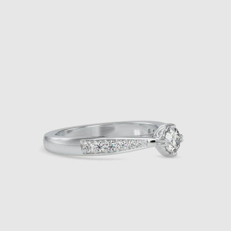 Beautiful Hidden Hearts 30-Pointer Platinum Solitaire Engagement Ring with Accent Diamonds JL PT G-107