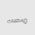 Load and play video in Gallery viewer, Flowery Platinum Solitaire Engagement Ring with Diamond Shank JL PT G-105
