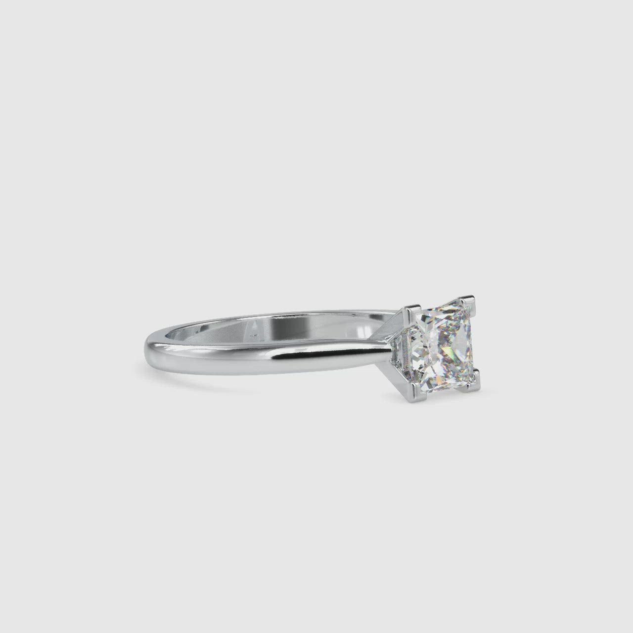 0.50cts. Princess Cut Diamond Solitaire Platinum Engagement Ring JL PT 0074