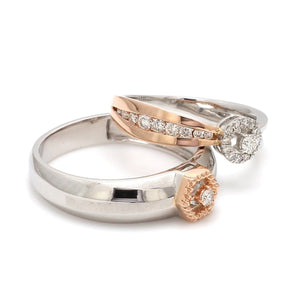 Platinum & Rose Gold Couple Rings with Diamonds JL PT 998-RG   Jewelove