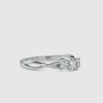 Load and play video in Gallery viewer, 30-Pointer Three-Diamond Platinum Solitaire Engagement Ring for Women JL PT US-0012
