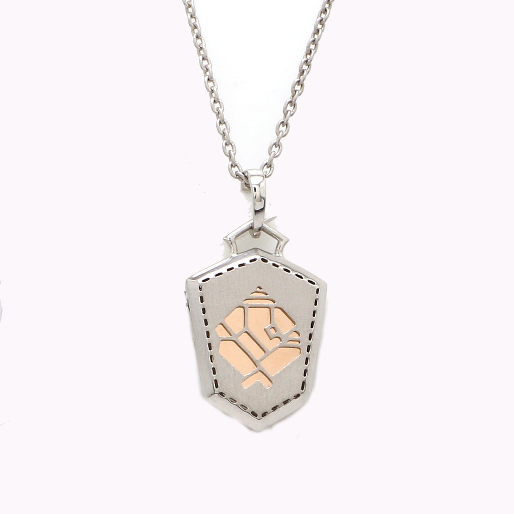 Rose Gold & Platinum Ganesha Pendant Two-sided JL PTRG GANESH -1   Jewelove.US