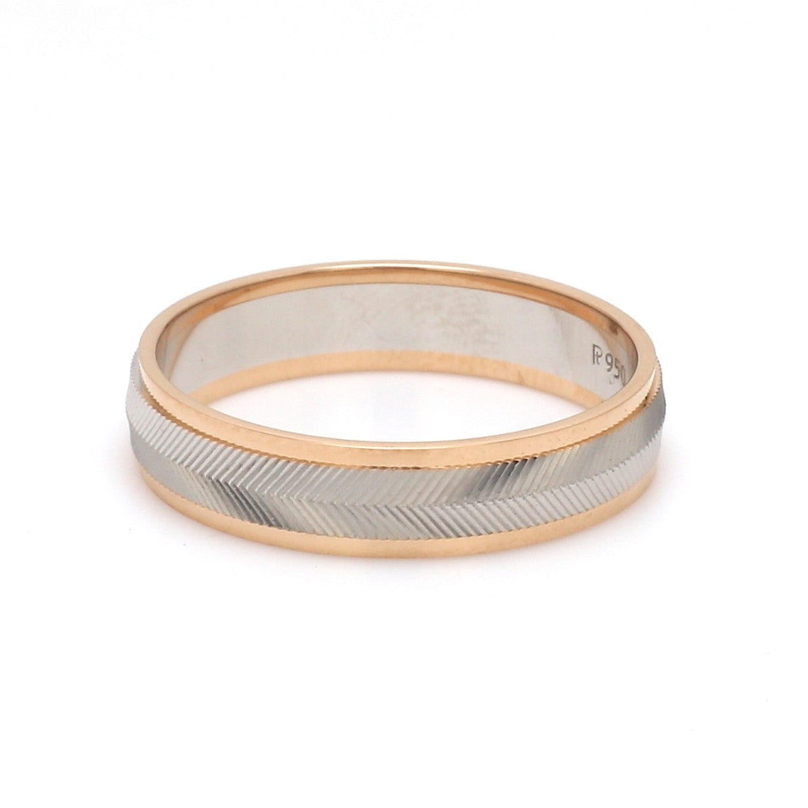 Unisex Platinum & Rose Gold Couple Love Band Rings JL PT 1124  Men-s-Ring-only Jewelove.US