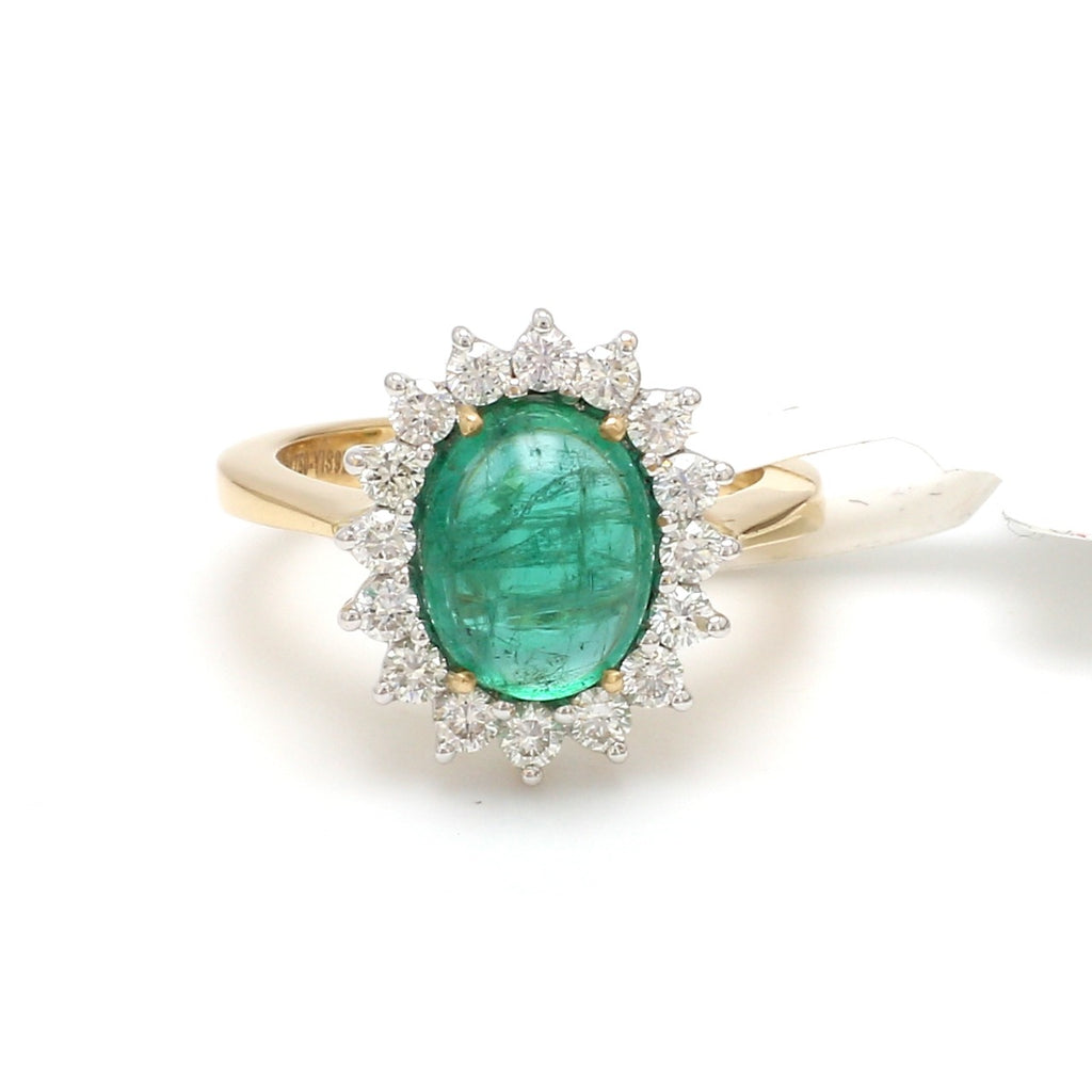 Designer Emerald Gold Ring with Rose Cut Diamonds for Women JL AU 22RG0144-RMA   Jewelove