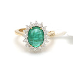 Load image into Gallery viewer, Designer Emerald Gold Ring with Rose Cut Diamonds for Women JL AU 22RG0144-RMA

