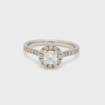 Load and play video in Gallery viewer, 40-Pointer Platinum Solitaire Engagement Ring with Diamond Halo &amp; Shank JL PT 671
