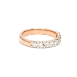 18K Rose Gold Half Eternity Ring with Diamonds for Women JL AU US-0003   Jewelove.US