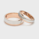 Load and play video in Gallery viewer, Platinum Love Bands with Rose Gold Step JL PT 925 - A
