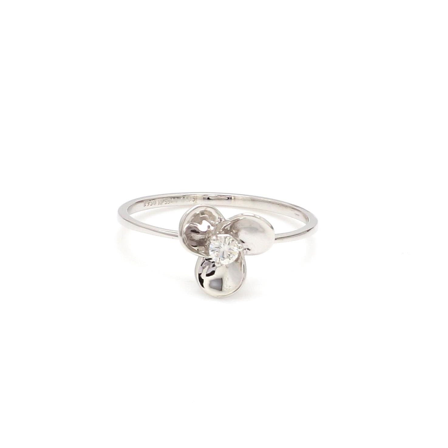 Platinum Ring for Women with Single Diamond JL PT LR 84