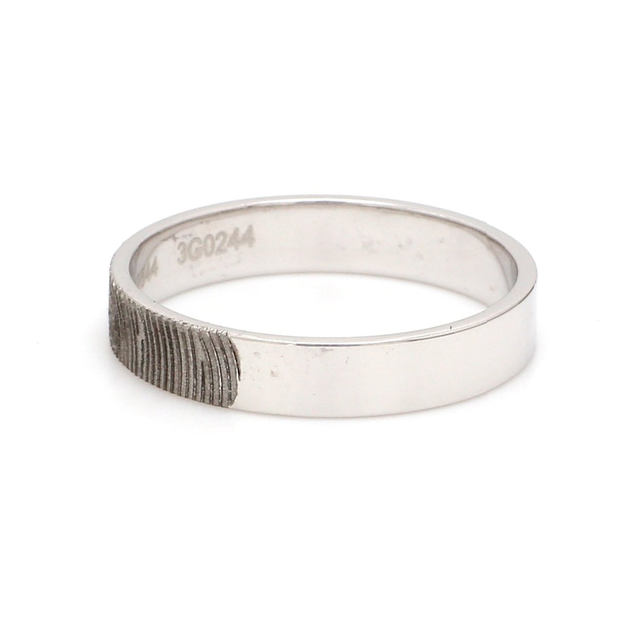 4mm Customised Fingerprint Platinum Rings JL PT 270 - 4mm   Jewelove.US