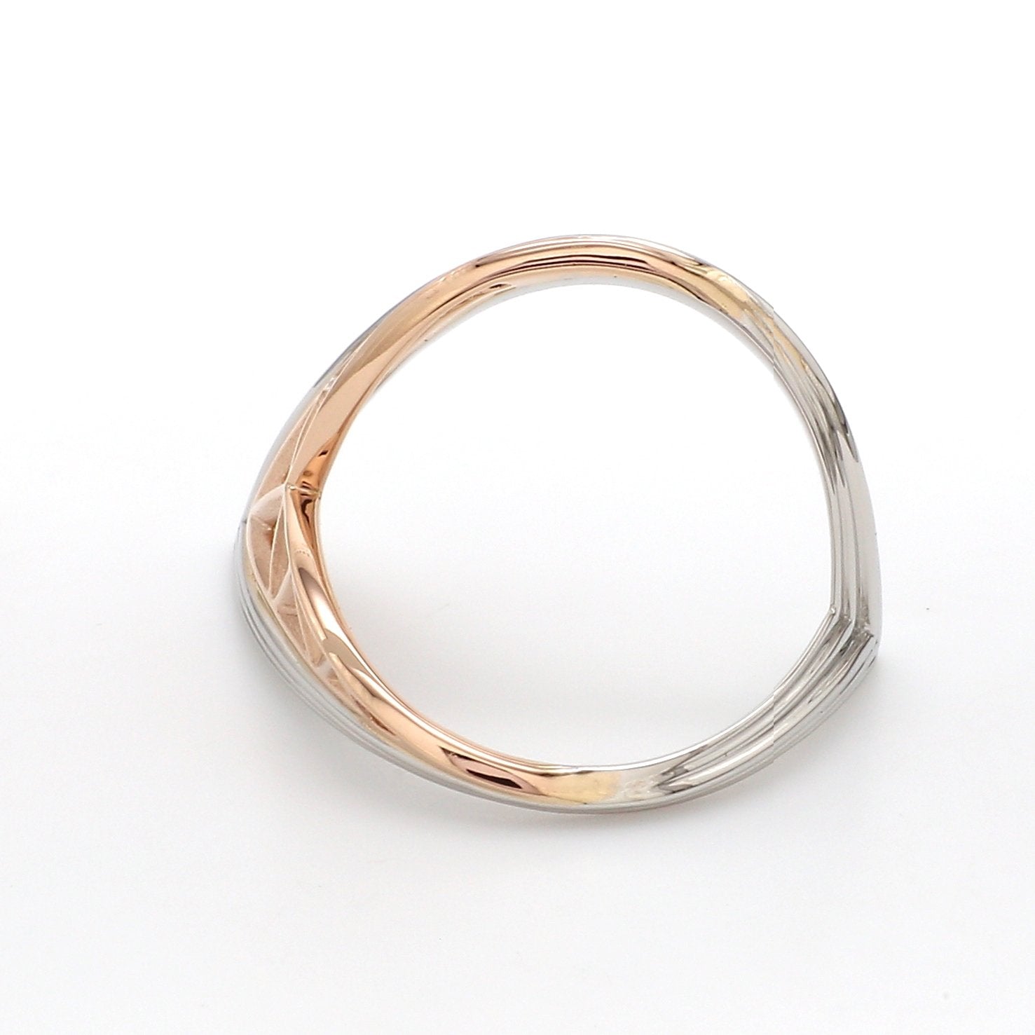 Designer V -shape Platinum & Rose Gold Cocktail Ring for Women JL PT 967   Jewelove.US