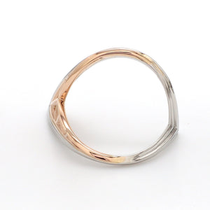 Designer V -shape Platinum & Rose Gold Cocktail Ring for Women JL PT 967   Jewelove.US