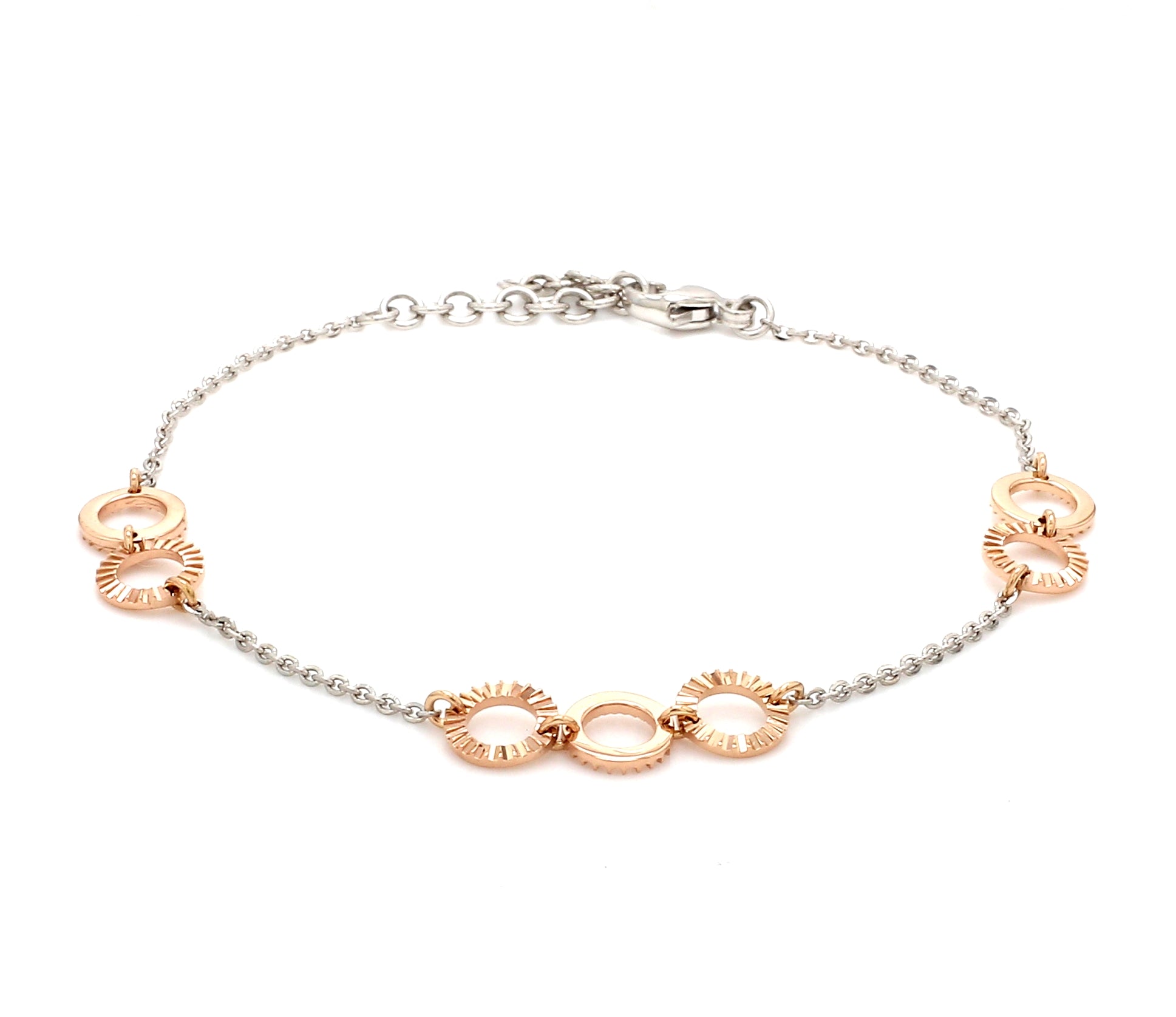 Lightweight Platinum + Rose Gold Bracelet for Women JL PTB 764