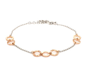 Lightweight Platinum + Rose Gold Bracelet for Women JL PTB 764