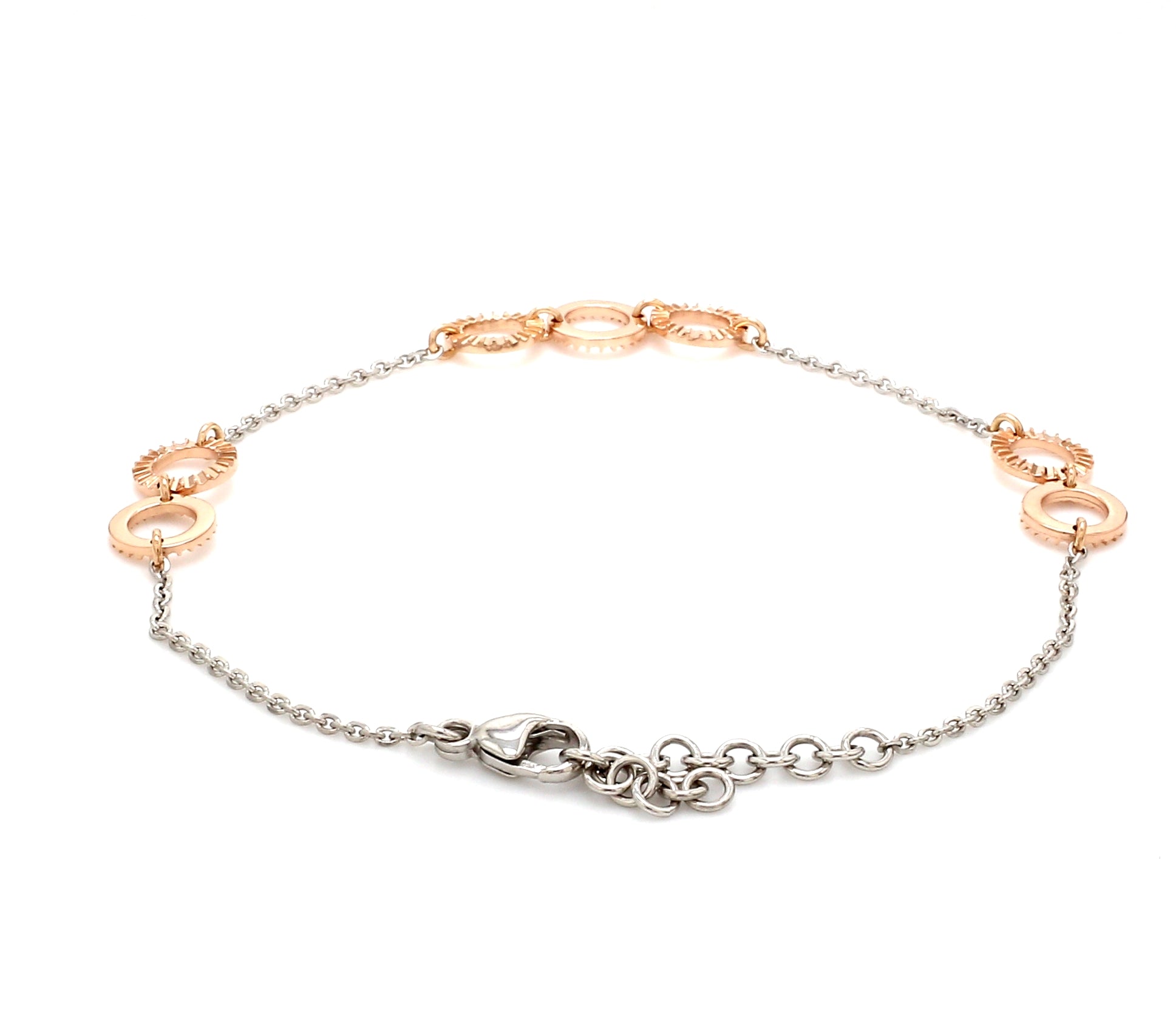 Lightweight Platinum + Rose Gold Bracelet for Women JL PTB 764