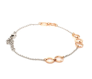 Lightweight Platinum + Rose Gold Bracelet for Women JL PTB 764