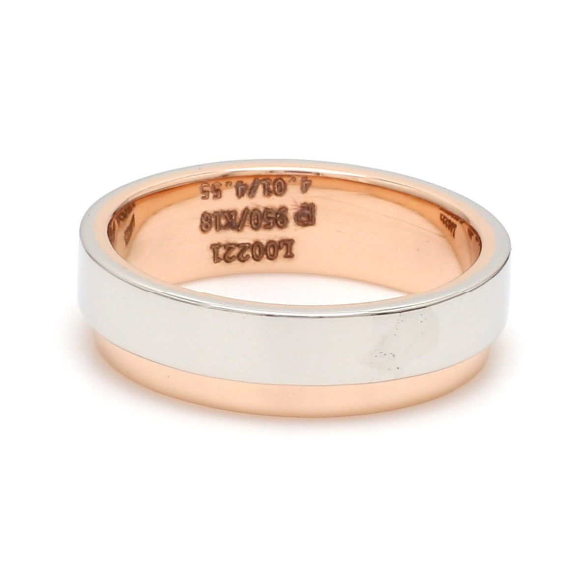 Platinum Love Bands with Rose Gold Step JL PT 925 - A  Men-s-Ring-only Jewelove.US