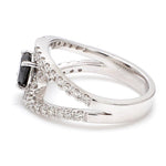 Load image into Gallery viewer, Platinum Engagement Ring for Women with Black Diamond  SJ PTO 516-BlackDiamond
