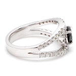 Load image into Gallery viewer, Platinum Engagement Ring for Women with Black Diamond  SJ PTO 516-BlackDiamond
