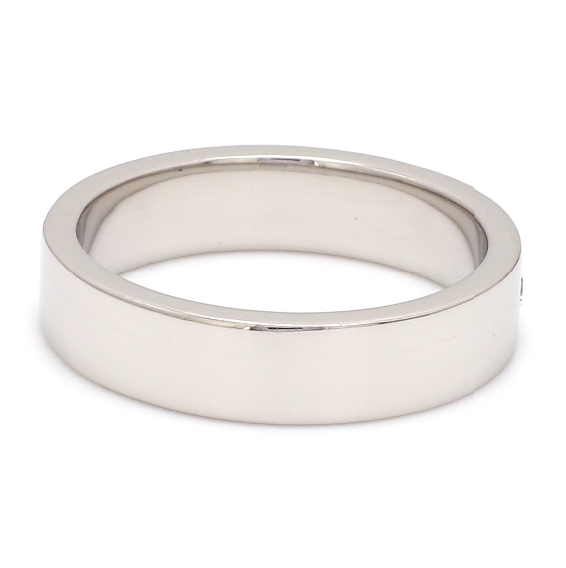 Flat Platinum Diamond Ring with Single Diamond JL PT 500 - Flat