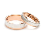 Load image into Gallery viewer, Platinum Love Bands with Rose Gold Step JL PT 925 - A  Both Jewelove.US
