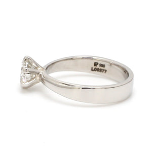 0.70 cts. 6 Prong Tapered Platinum Solitaire Ring JL PT 17