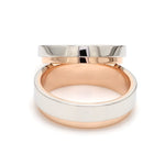 Load image into Gallery viewer, Platinum Love Bands with Rose Gold Step JL PT 925 - A   Jewelove.US
