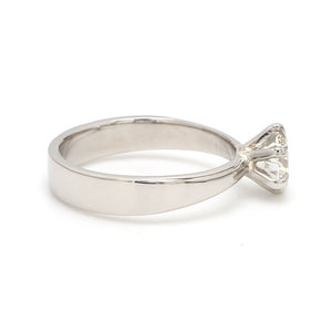 0.70 cts. 6 Prong Tapered Platinum Solitaire Ring JL PT 17