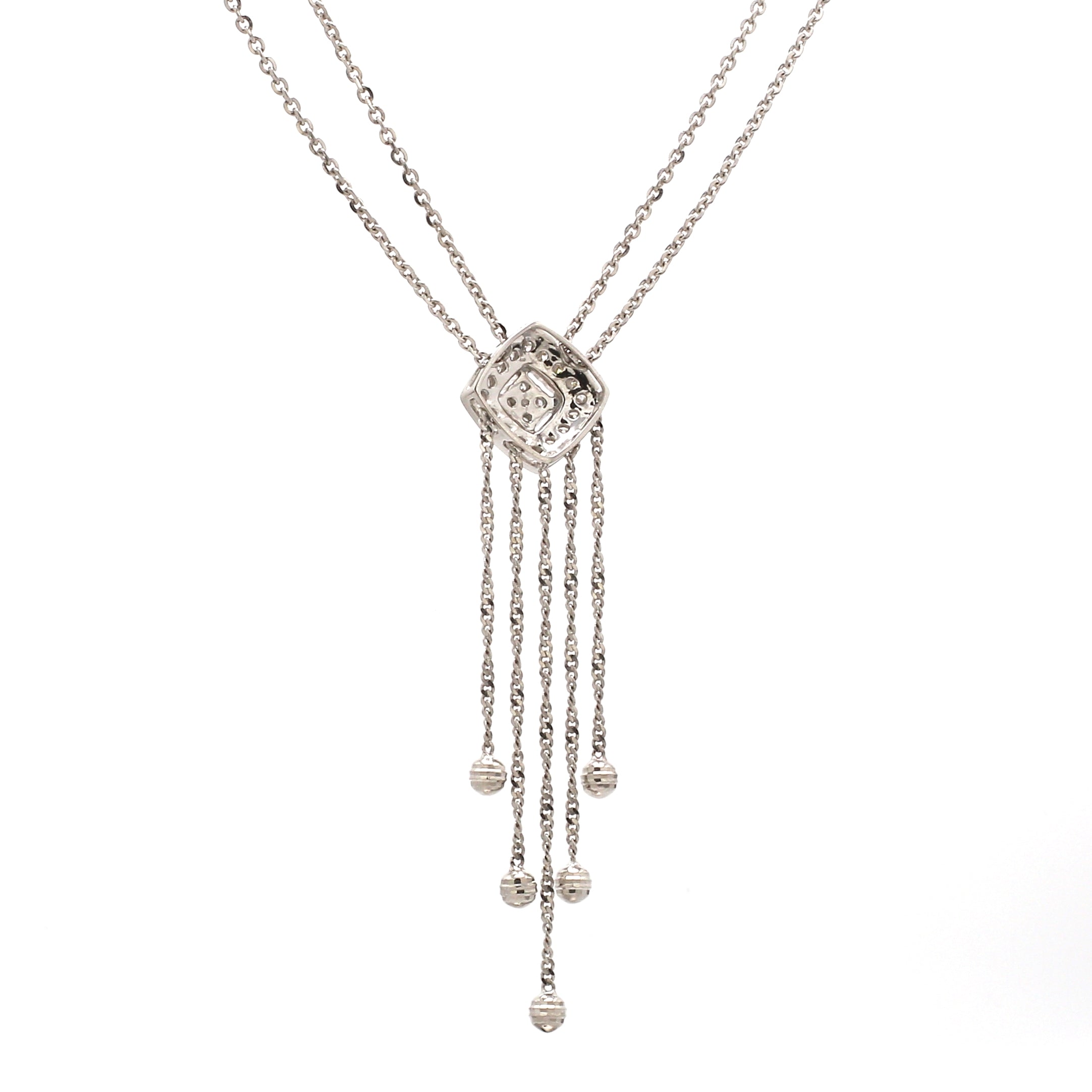 Elegant Platinum Evara Diamond Necklace & Earrings with Diamonds for Women JL PTN 717