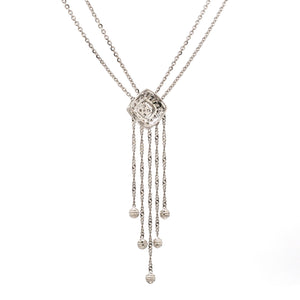Elegant Platinum Evara Diamond Necklace & Earrings with Diamonds for Women JL PTN 717