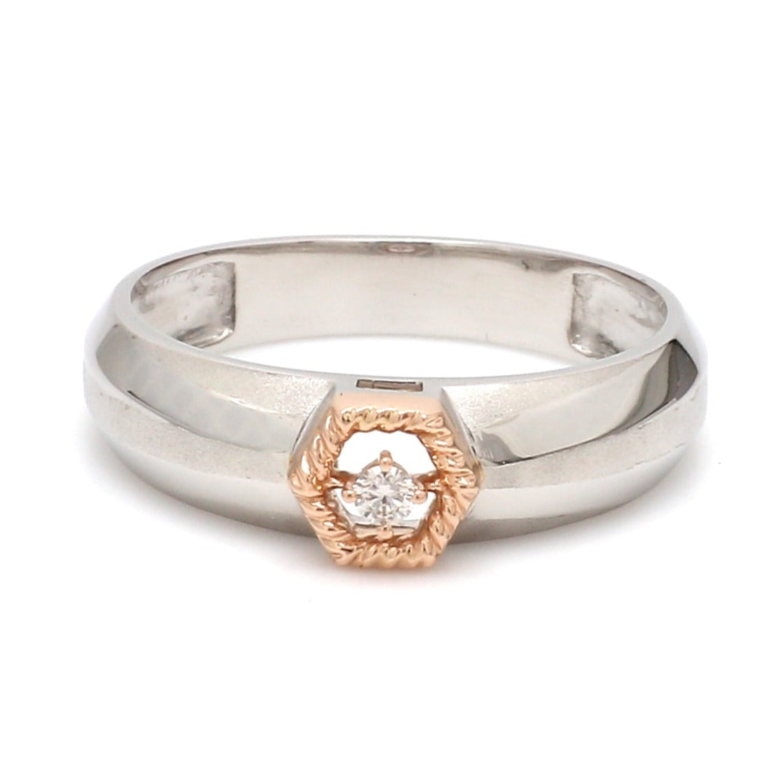 Platinum & Rose Gold Couple Rings with Diamonds JL PT 998-RG  Men-s-Ring-only Jewelove