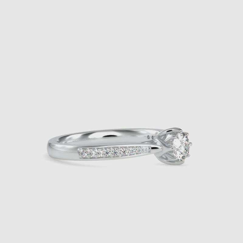 50-Pointer Solitaire Diamond Shank Platinum Ring JL PT G 109-A