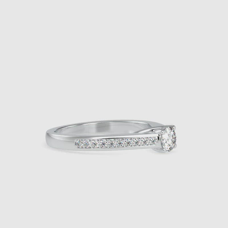 0.30 cts. Raised Solitaire Platinum Engagement Ring JL PT G-120