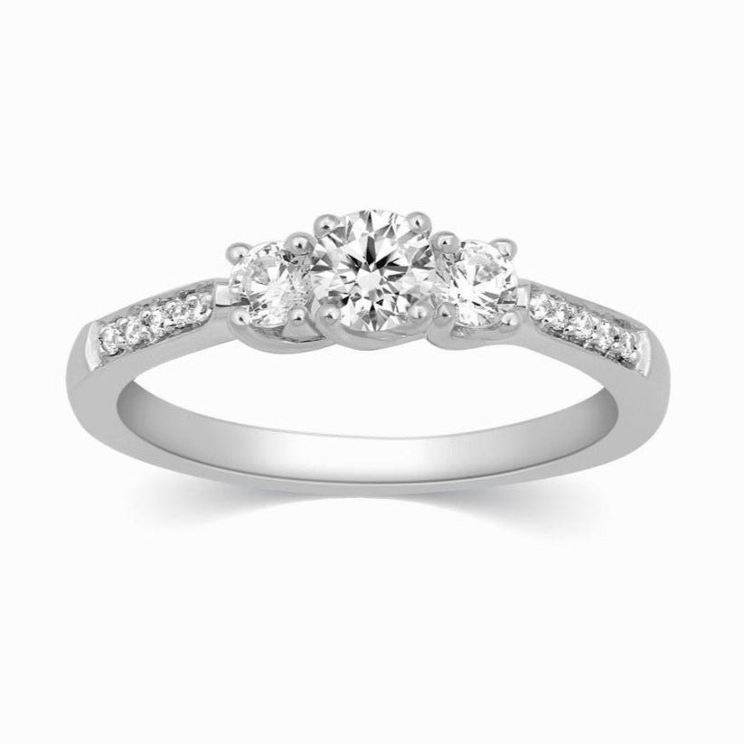 0.20 cts. Platinum Solitaire Engagement Ring with Diamond Accents JL PT 327  VVS-GH Jewelove